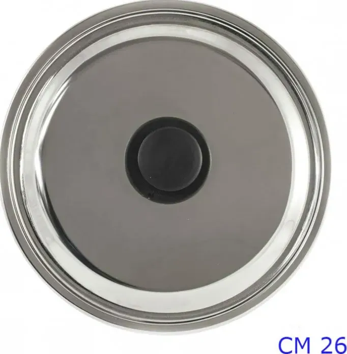 Coperchio inox cm 26 con pomello plastica