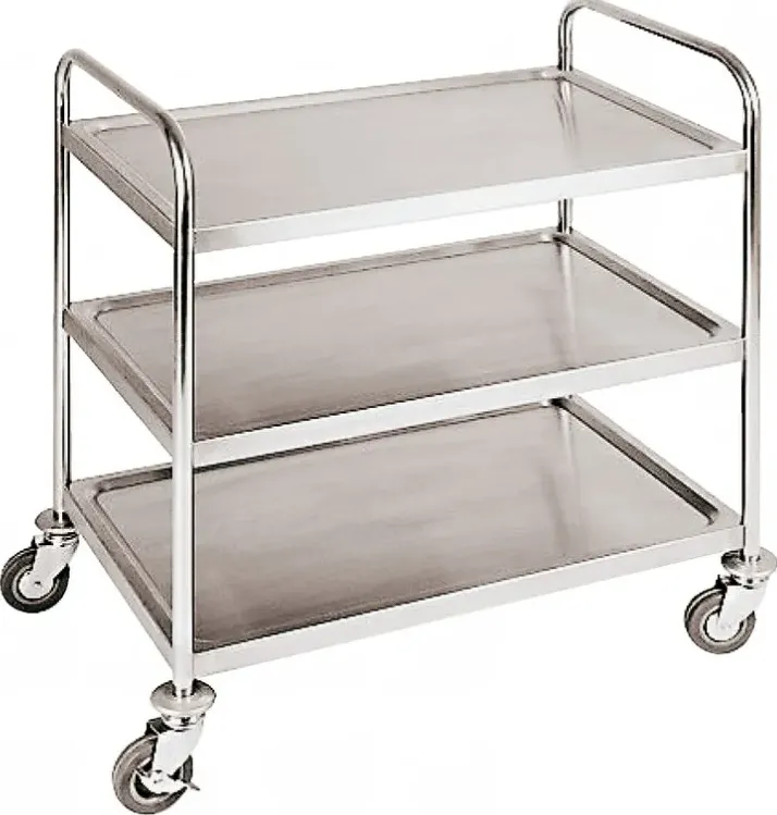 Carrello di servizio inox a 3 piani