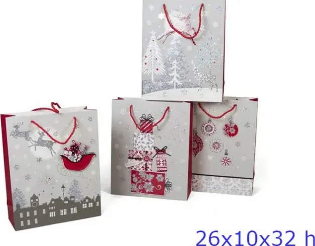 Busta carta shoppers natale cm 26x10x32