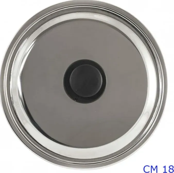 Coperchio inox cm 18 con pomello plastica