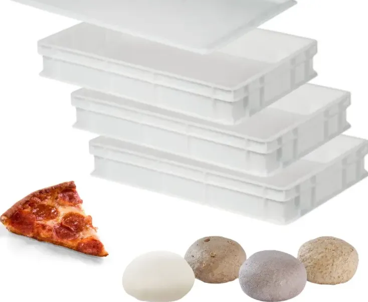 Kit 3 cassette per lievitare impasto pizza cm 60x40x10 h con coperchio