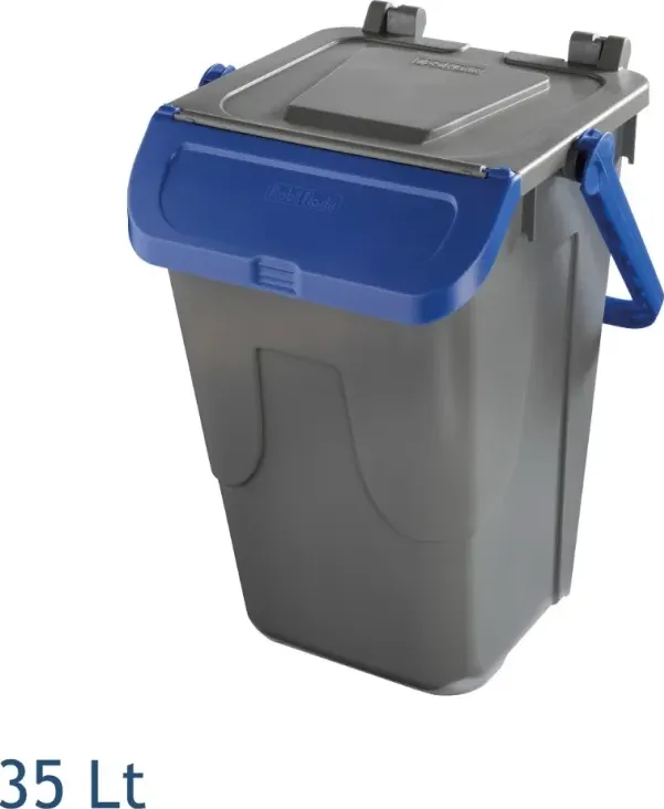 Bidone per raccolta differenziata ecology 35 lt blu