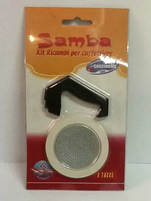 Kit ricambi filtro/guarnizione/manico samba per caffettiera 3 tz