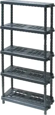 Scaffale plastica 5 ripiani nero