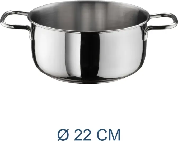 Casseruola acciaio inox plus cm 22