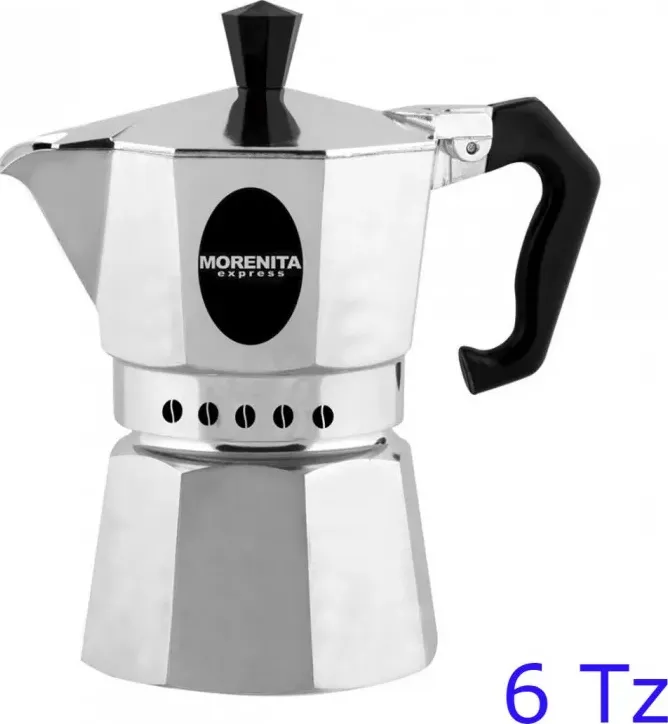 Caffettiera moka alluminio morenita 6 tz