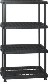 Scaffale plastica 4 ripiani nero