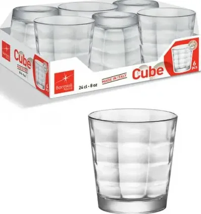 Bicchiere cube acqua trasparente 24 cl pz 6