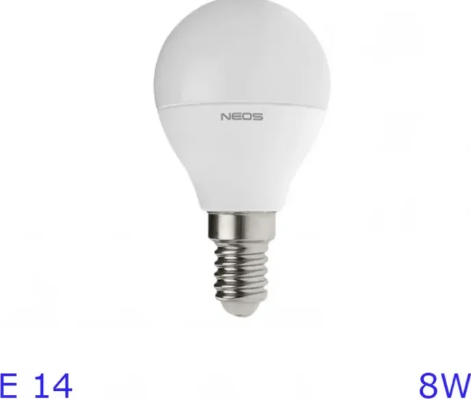 Lampadina led neos sfera e14 8w luce fredda