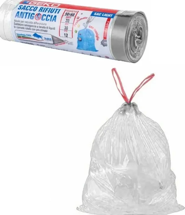 sacchetti buste spazzatura profumati cm 50x60 con manici 20 pz bianchi venduto da ragstore.it