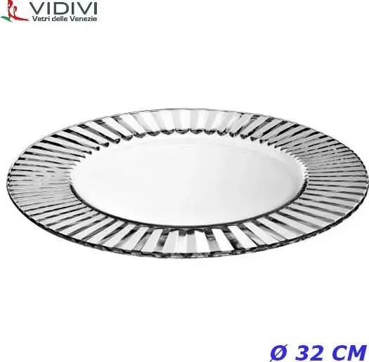 Sottopiatto vetro trasparente diva cm 32 set 2 pz