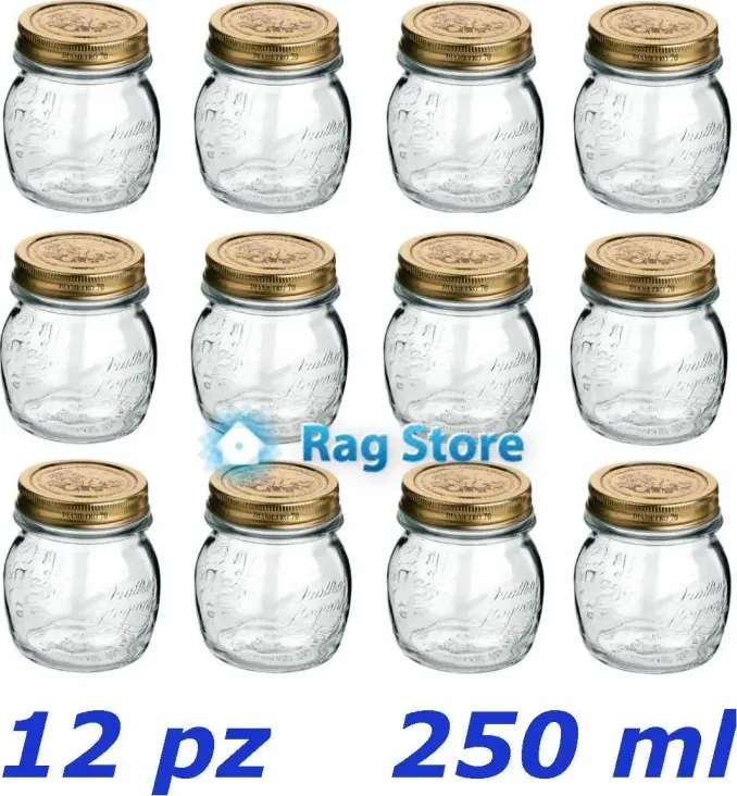 set di 12 barattoli per conserve quattro stagioni da 0,25 l bormioli rocco di ragstore.it