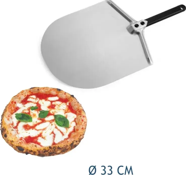 Pala per pizza in alluminio uso casalingo ø 33 - manico 25 cm gimetal