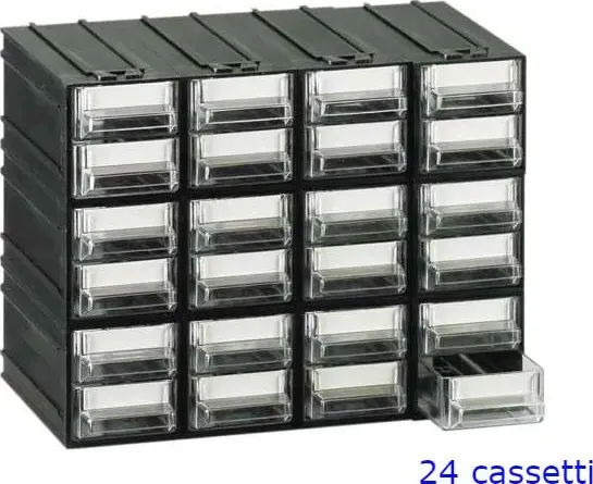 Cassettiera componibile porta oggetti 24 cassetti trasparenti