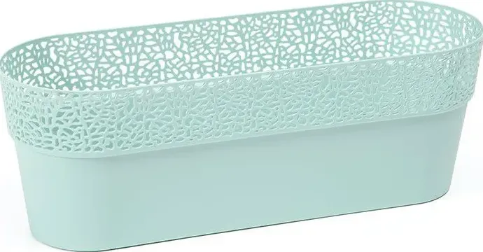 Vaso ovale traforato bella cm 38x13 menta