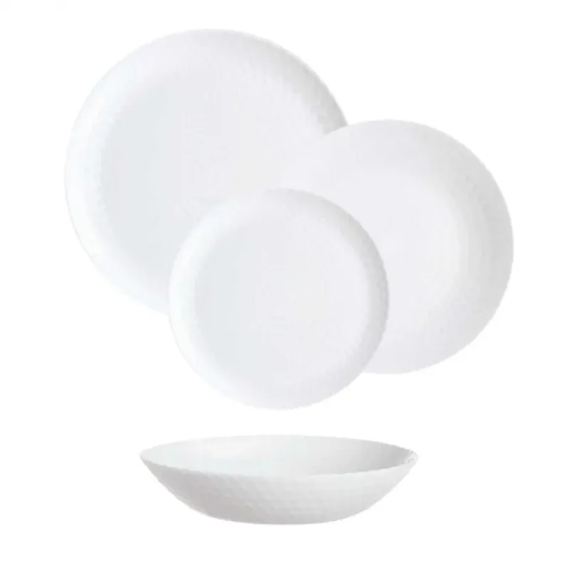 Servizio piatti da tavola in arcopal pz 18 pampille white luminarc