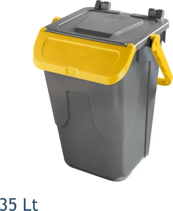 Bidone per raccolta differenziata ecology 35 lt giallo