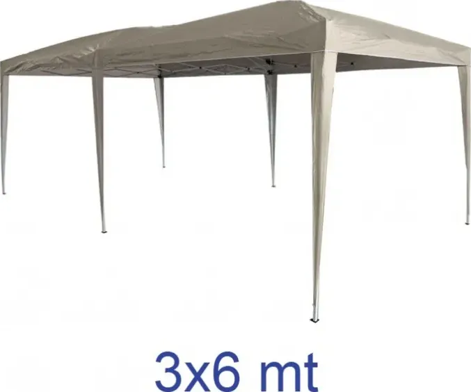 Gazebo metallo richiudibile a soffietto mt 3x6 ragno beige