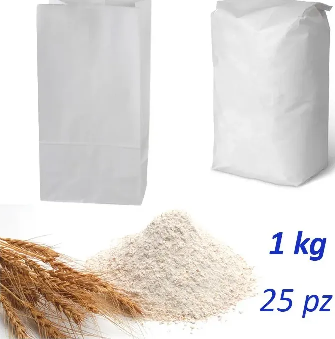 25 sacchetti carta alimentari bianchi sacco per farina 1 kg di ragstore.it