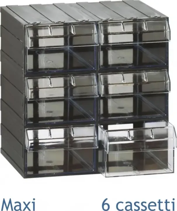 Cassettiera maxi componibile porta oggetti a 6 cassetti - cm 34x27x34h
