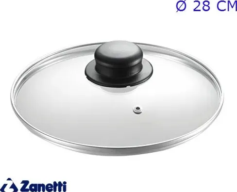 Coperchio in vetro con pomello cm 28 zanetti