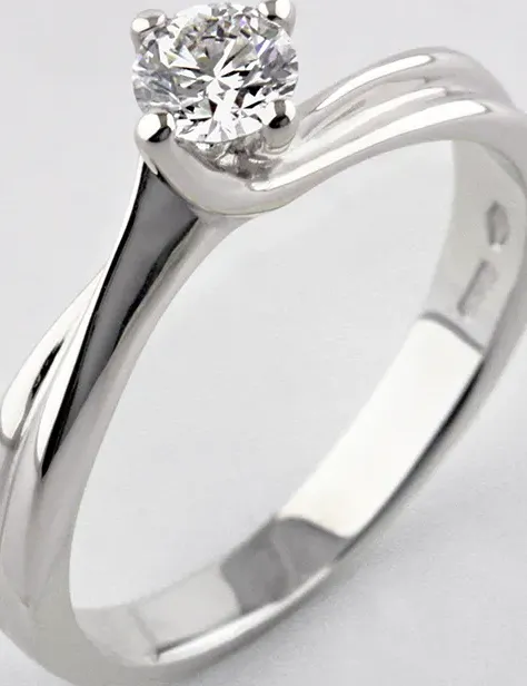 Anello solitario con diamante naturale taglio brillante ct. 0.30 certificato gia | biffi gioielli
