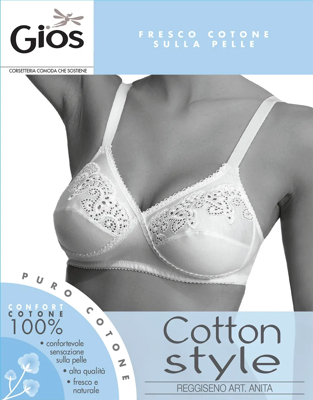 (M) Reggiseno 100% cotone Gios Anita