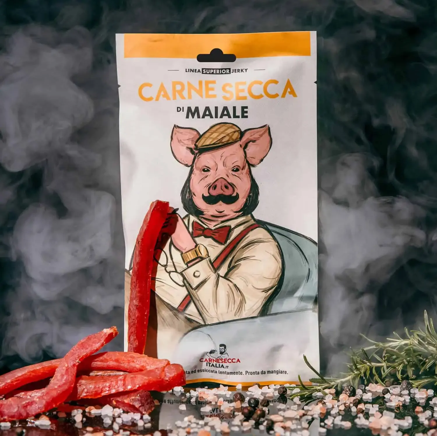 Carne secca affumicata di maiale 40g - superior jerky - carne secca italia