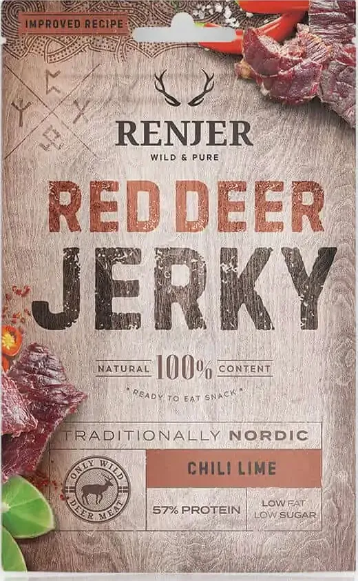 Cervo rosso chilli e lime - wild jerky 25g - carne secca italia