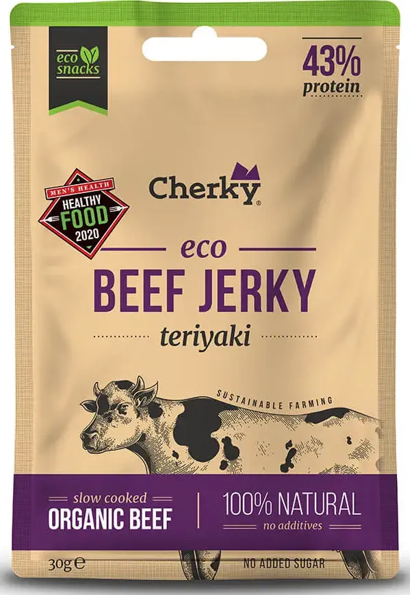 Cherky eco beef jerky teriyaki 30g - carne secca italia