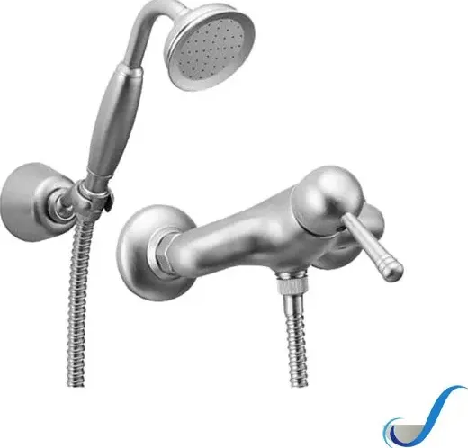 Monocomando doccia esterno con doccino new old porta &amp; bini cromo rubinetteria bagno
